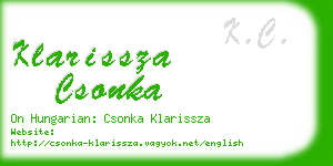 klarissza csonka business card
